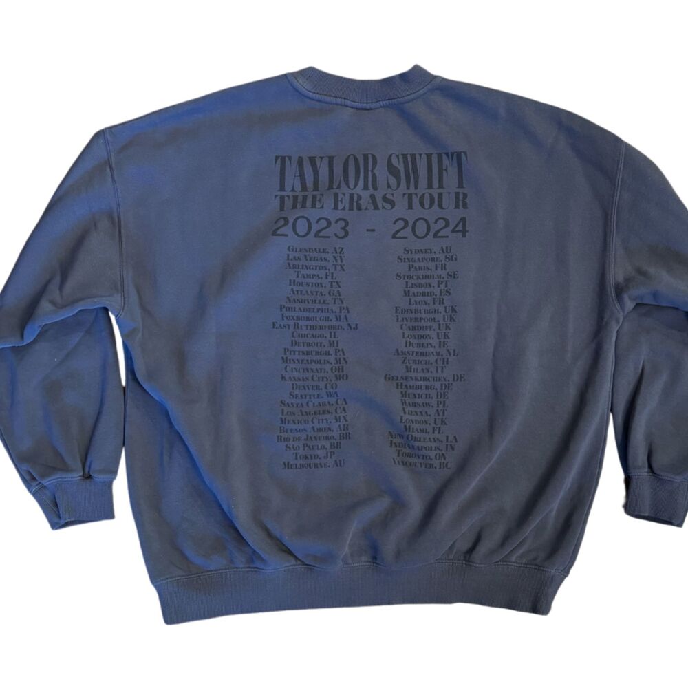 NEW Eras Tour Blue Crewneck Sweatshirt Taylor Swift Merch Crew Neck sz XL - Picture 1 of 8